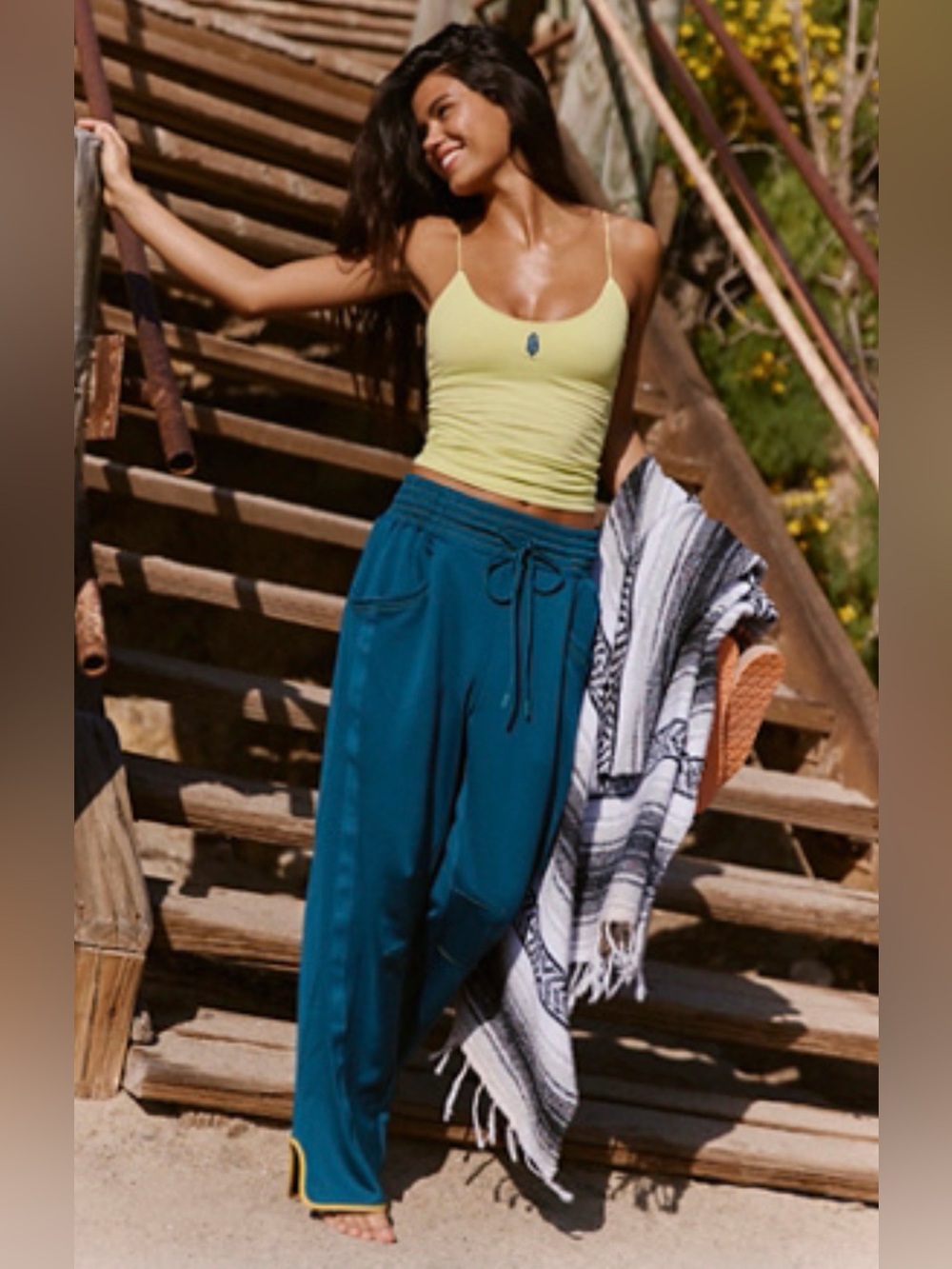 Free People Teal Champ Is Here Knit Pants -- Women